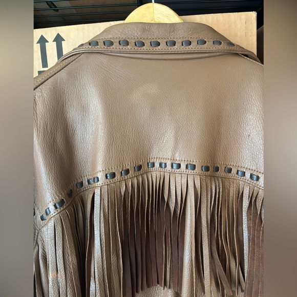 Lacrosse Leather Vintage Buckskin Fringe Jacket - Picture 8 of 13